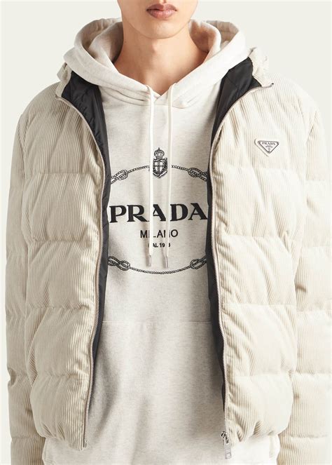 Prada Men's Felpa Hooded Sweatshirt .